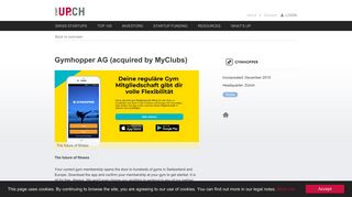 
                            13. Gymhopper AG (acquired by MyClubs) - startup.ch