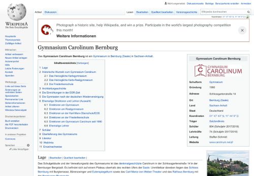 
                            2. Gymnasium Carolinum Bernburg – Wikipedia