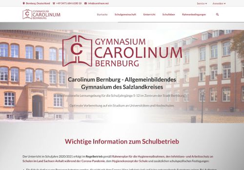 
                            1. Gymnasium Carolinum Bernburg