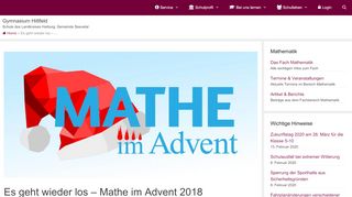 
                            4. Gymnasium Hittfeld › Es geht wieder los – Mathe im Advent 2018