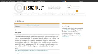 
                            7. H-Net Reviews | H-Soz-Kult. Kommunikation und Fachinformation ...