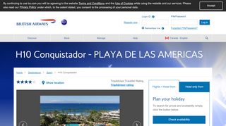 
                            12. H10 Conquistador - PLAYA DE LAS AMERICAS - British Airways