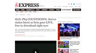
                            12. H1Z1 PS4 COUNTDOWN: Server status latest as beta goes ...
