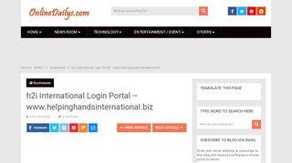 
                            11. h2i International Login Portal - www.helpinghandsinternational.biz ...