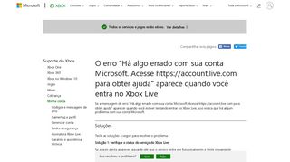 
                            7. Há algo errado com sua conta Microsoft | Login no Xbox Live