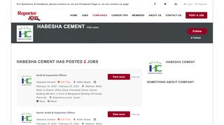 
                            6. Habesha Cement - Ethiopian Reporter Jobs | Ethiopian Reporter ...