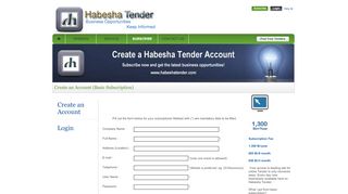 
                            10. Habesha Tender Basic Subscription | Ethiopian tenders by online ...