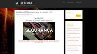 
                            13. Habilitando SQL Authentication e o usuário “sa” | SQL From Hell.com