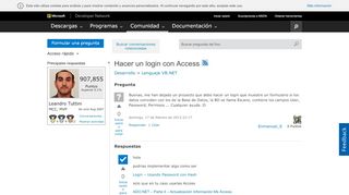 
                            9. Hacer un login con Access - MSDN - Microsoft