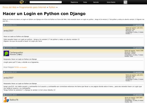 
                            7. Hacer un Login en Python con Django - Foros del Web