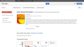 
                            12. Hack Attacks Revealed: A Complete Reference with Custom Security ...