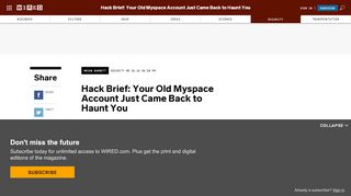 
                            11. Hack Brief: Your Old Myspace Account Just Came Back to Haunt You ...