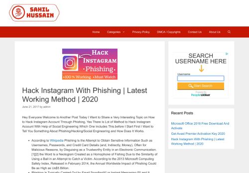 
                            11. Hack Instagram With Phishing | Latest Working Method | June 2017 ...