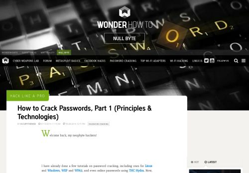 
                            12. Hack Like a Pro: How to Crack Passwords, Part 1 (Principles ...