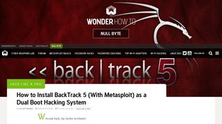 
                            2. Hack Like a Pro: How to Install BackTrack 5 (With Metasploit) as a ...