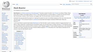 
                            2. Hack Reactor - Wikipedia