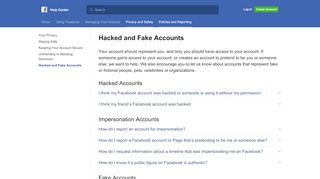 
                            13. Hacked and Fake Accounts | Facebook Help Center | Facebook