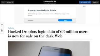 
                            9. Hacked Dropbox login data of 68 million users is ... - Washington Post