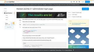 
                            12. Hacked Joomla 3.1 administrator login page - Stack Overflow