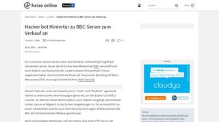 
                            5. Hacker bot Hintertür zu BBC-Server zum Verkauf an | heise online