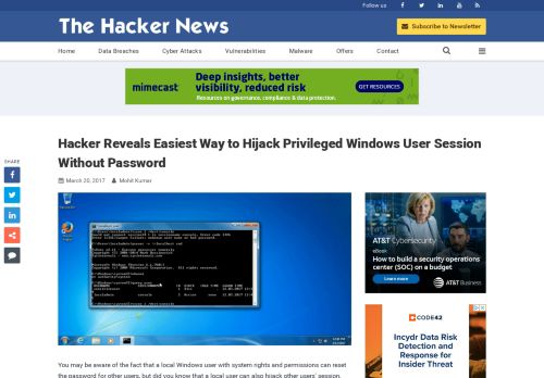 
                            9. Hacker Reveals Easiest Way to Hijack Privileged Windows User ...