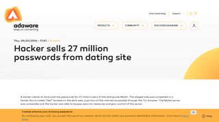
                            2. Hacker sells 27 million passwords from dating site | adaware