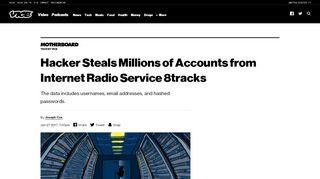 
                            6. Hacker Steals Millions of Accounts from Internet Radio Service 8tracks ...