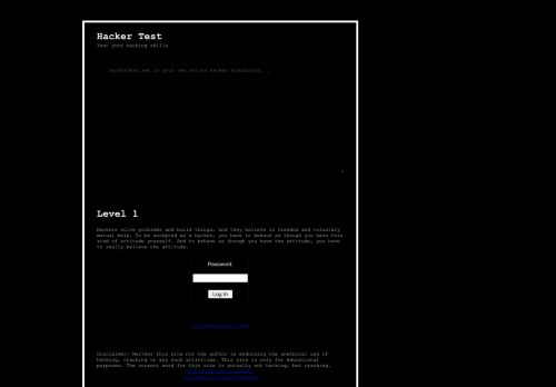 
                            2. Hacker Test: A site to test and learn about web hacking