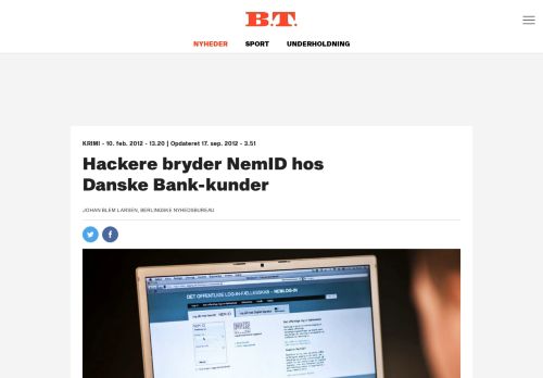 
                            8. Hackere bryder NemID hos Danske Bank-kunder | BT Krimi - www.bt.dk