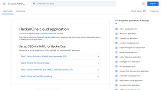 
                            9. HackerOne cloud application - G Suite Admin Help - ...