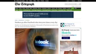 
                            13. Hackers go after Facebook sites 600,000 times every day - ...