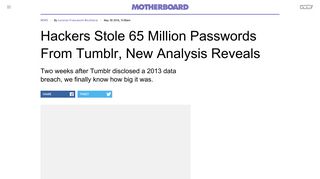 
                            10. Hackers Stole 65 Million Passwords From Tumblr, New Analysis ...