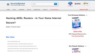 
                            6. Hacking ADSL Routers - Is Your Home Internet Secure? | www ...