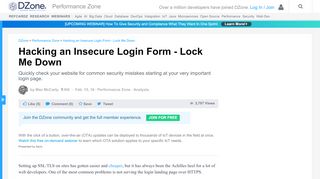
                            13. Hacking an Insecure Login Form - Lock Me Down - DZone ...