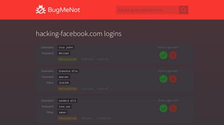 
                            13. hacking-facebook.com passwords - BugMeNot