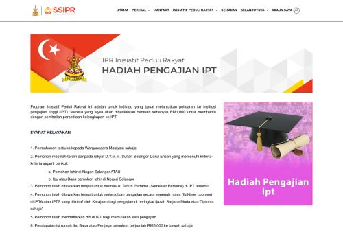 
                            3. Hadiah Pengajian IPT – Inisiatif Peduli Rakyat - IPR Selangor