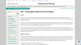 
                            11. HAF - Hamburger Akademie für Fernstudien - SZ Bildungsmarkt