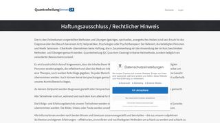 
                            7. Haftungsausschluss / Rechtlicher Hinwies — Quantenheilung und die ...