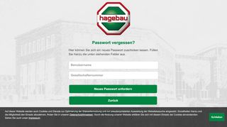 
                            2. hagebau Extranet - Passwort vergessen