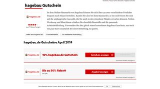
                            12. hagebau.de Gutscheine Februar 2019 | 10€ + 50% Rabatt sichern