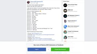 
                            7. Hai teman teman jagalah login MobA~... - Garena AOV Indonesia ...