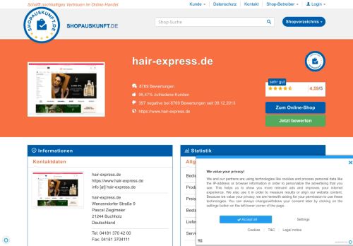 
                            12. hair-express.de: Erfahrungen, Bewertungen, Meinungen