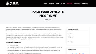 
                            5. Haka Tours Affiliate Programme - Haka Tours Blog