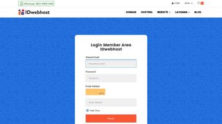 
                            12. Halaman Login Member Area IDwebhost