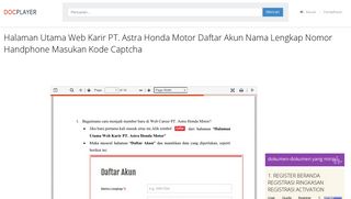 
                            12. Halaman Utama Web Karir PT. Astra Honda Motor Daftar Akun Nama ...