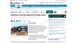 
                            10. Haldiram's eyeing mega fund-raising round - The Economic Times