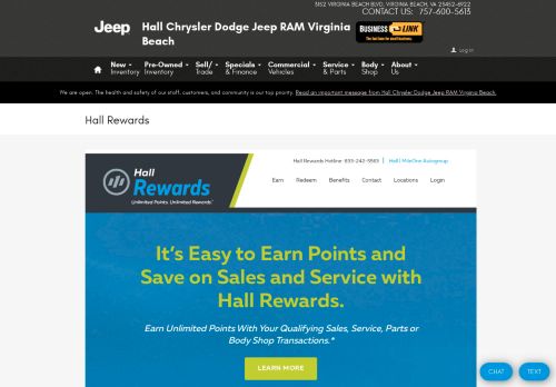 
                            9. Hall Rewards | Hall Chrysler Dodge Jeep RAM Virginia Beach