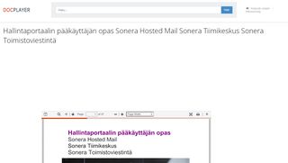 
                            7. Hallintaportaalin pääkäyttäjän opas Sonera Hosted Mail Sonera ...