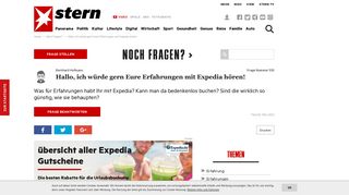 
                            10. Hallo, ich würde gern Eure Erfahrungen mit Expedia hören! | STERN ...