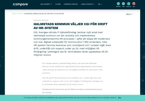 
                            11. Halmstads kommun väljer CGI för drift av HR-system - Compare